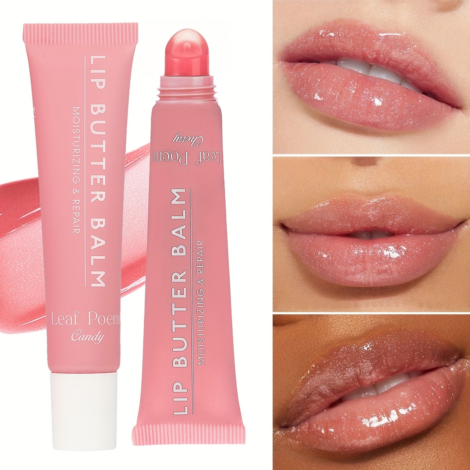 Hydrating Shimmer Lip Balm – Berry Tinted Lip Repair with Moisturizing Plant-Based Squalane, Glitter Finish, Anti-Dryness for All Skin Types
